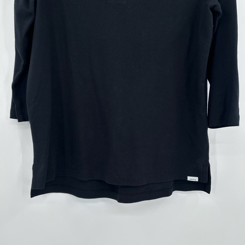 Orvis Pima Cotton Long Sleeve Shirt Black Notch Collar Womens Size Small - Picture 5 of 12